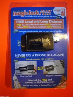 Magicjack Plus USB Phone Jack w 1Year Majicjack Magic Majic Jack