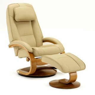 Mac Motion Cobblestone Leather Walnut Recliner Chair 52
