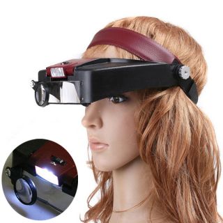 10x LED Headband Head Magnifier Magnifying Glasses Loupe Watch Repair