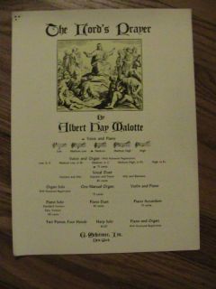 The Lords Prayer Sheet Music Voice Piano Albert Malott