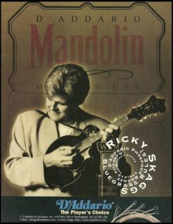 Ricky Skaggs DAddario Mandolin Guitar Strings Ad 8x11 Frameable
