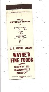 Waynes Fine Foods Hwy 41 Madisonville KY Matchbook