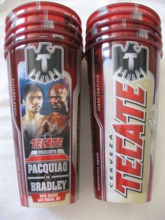 Manny Pacquiao vs Timothy Bradley 2012 Beer Glasses 10 Total New