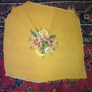 Completed 17x19 Needlepoint Floral Canvas
