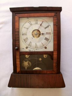 Seth Thomas Antique Cottage Mantel Clock w/ Alarm   Original c. 1850s