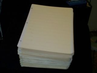 140 MANILLA STOCK PAGES    12 POCKET & 3 RING    LIGHTLY USED