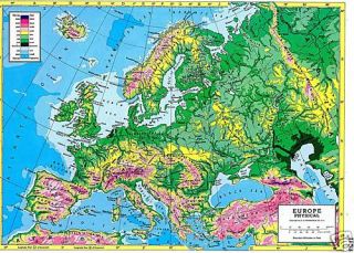 Map Europe Physical Map 1991 830