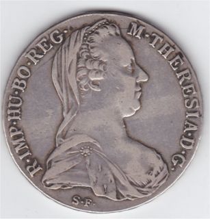1780 Austria Maria Theresa Theresia Thaler Restrike Silver Coin