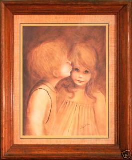 Little Kiss Nicely Framed Print by Margaret Kane