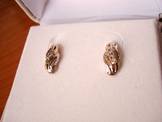 Diamond Stud Earrings 10K White Gold