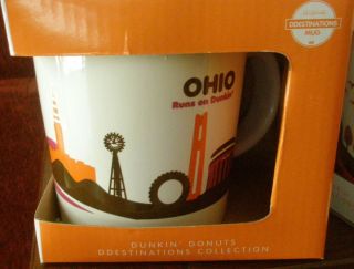 Dunkin Donuts D Destinations Limited Edition 14 oz Ceramic Mug Ohio