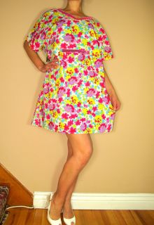 Marina Rinaldi Max Mara Italy Sun Dress Tunic Pink Floral Cotton MR17