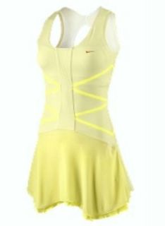 New Nike Women`s Maria Sharapova Line 9 Knit Tennis Dress Yellow