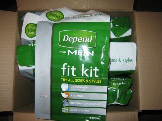 Case of Depends for Men Fit Kit Six 6 Packs Underwear Pads Guards