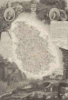France Haute Marne Decorative Old Map Levasseur 1852