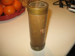 Two Brass Fuse Containers One Dated 1905 Threaded Both Ends