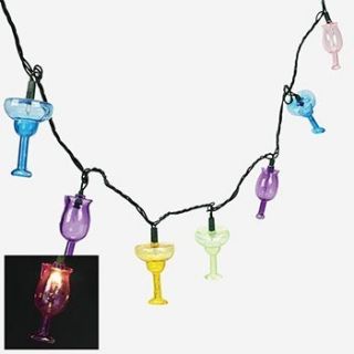 Sets Margarita Glasses String Lights Cocktail Party Decor Patio RV
