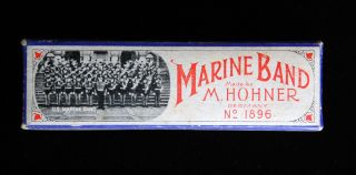Marine Band Harmonica Made by M Hohner Germany No 1896