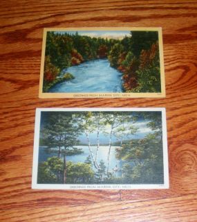 Postcards Greetings from Marine City Michigan St Clair County Vintage