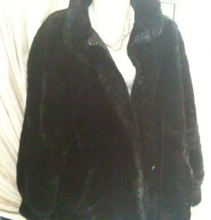 Percy for Marvin Richards Faux Fur Black Jacket Coat Size s M