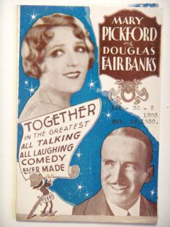 Mary Pickford Douglas Fairbanks Taming Shrew Flyer 1930