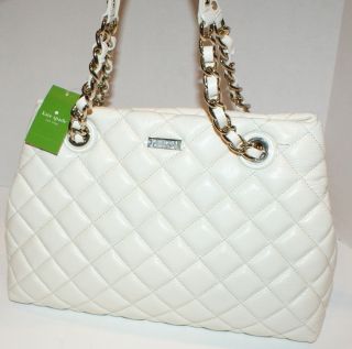 KATE SPADE NY MARYANNE GOLD COAST CLOTTED CREAM QUILTED LEATHER