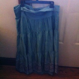 Blue Sea Green Maternity Skirt