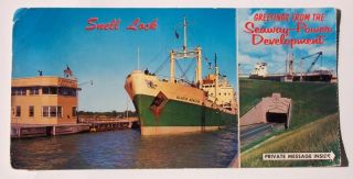 1960s XL SHIP Freighter Snell Lock Seaway Massena NY