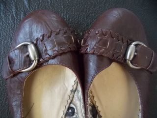 Maurices Belted Leather Flats Brown