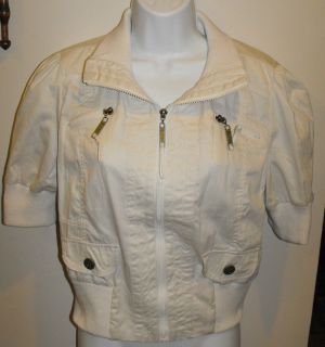 Size Medium Maurices White Off White Short Sleeved Cropped Style