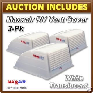 MAXXAIR 3 PACK TRANS WHITE Vent Covers   Brand New Maxx Max Air RV