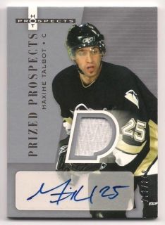 Maxime Talbot 05 06 Fleer Hot Prized Prospects Jersey Patch Autograph