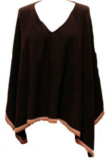 Max Studio 100 Cashmere Poncho One Size Brown Sweater Shawl Womens
