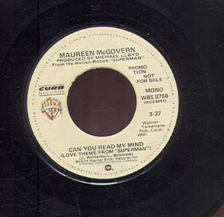 Maureen McGovern Can You Read My Mind from Superman WB8750 Promo G VG