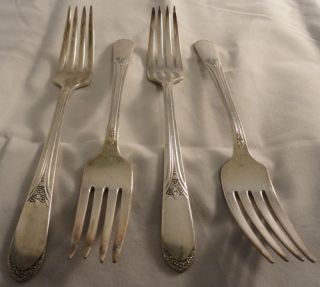 International Silver Is Mary Lou Devonshire Silverplate 4 Grille Forks