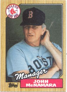 1987 John McNamara Topps MLB Baseball Manager Card 368 Boston Red Sox