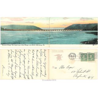 Bridge Harrisburg PA Printed Matter PMC Postcard 09 Antique IPC