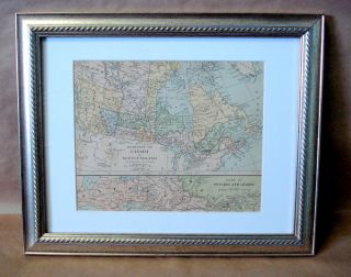 Framed Antique 1887 Map of Canada and Newfoundland