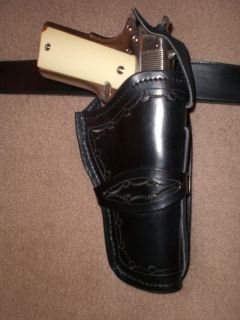 SASS LEATHER FIT 1911 COLT CLONES HOLSTER BLK MD IN USA REENACTORS CAS