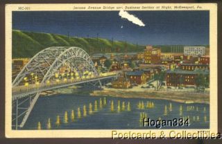 Ave Bridge Business Section McKeesport PA Pennsylvania Postcard