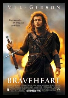 Braveheart 1sh DS Orig Movie Poster 1995 Mel Gibson