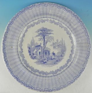 Antique J Meir Mazara Blue Transferware Plate 1844 Blue