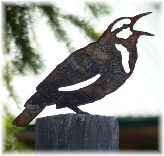 Meadowlark Metal Art Lifesize Garden Post Art New Bird
