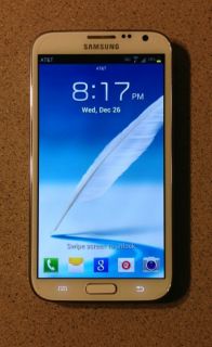 Samsung Galaxy Note II 16GB at T Mint White w Case Screen Protector