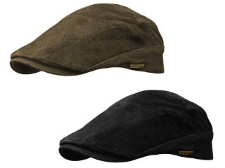 Stetson Suede Leather Mens Gatsby Cap Newsboy Ivy Hat Golf Driving