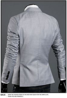 New Mens Slim Fit Dress Suit Jacket One Button Top 4 Color M XXL x14