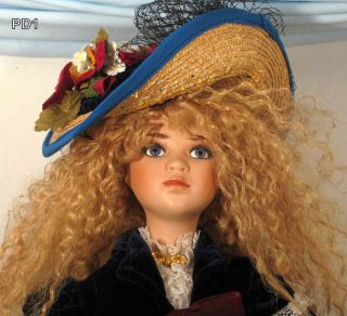 Jan Mclean Limited Edition Eliza Blue Porcelain Doll 24 French Floozie