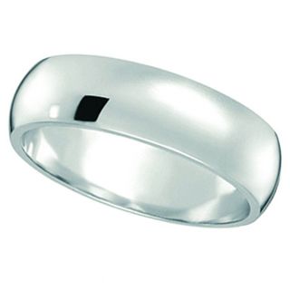 6mm Platinum Mens Wedding Ring Band Comfort Fit Plain