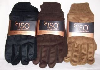 Mens Winter Gloves Isotoner Brushed Microfiber One Size Thinsulate
