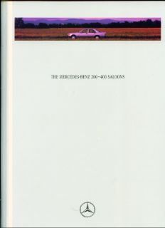 Mercedes Benz 200 to 400 Saloons Petrol and Diesel Sales Brochure 1992
